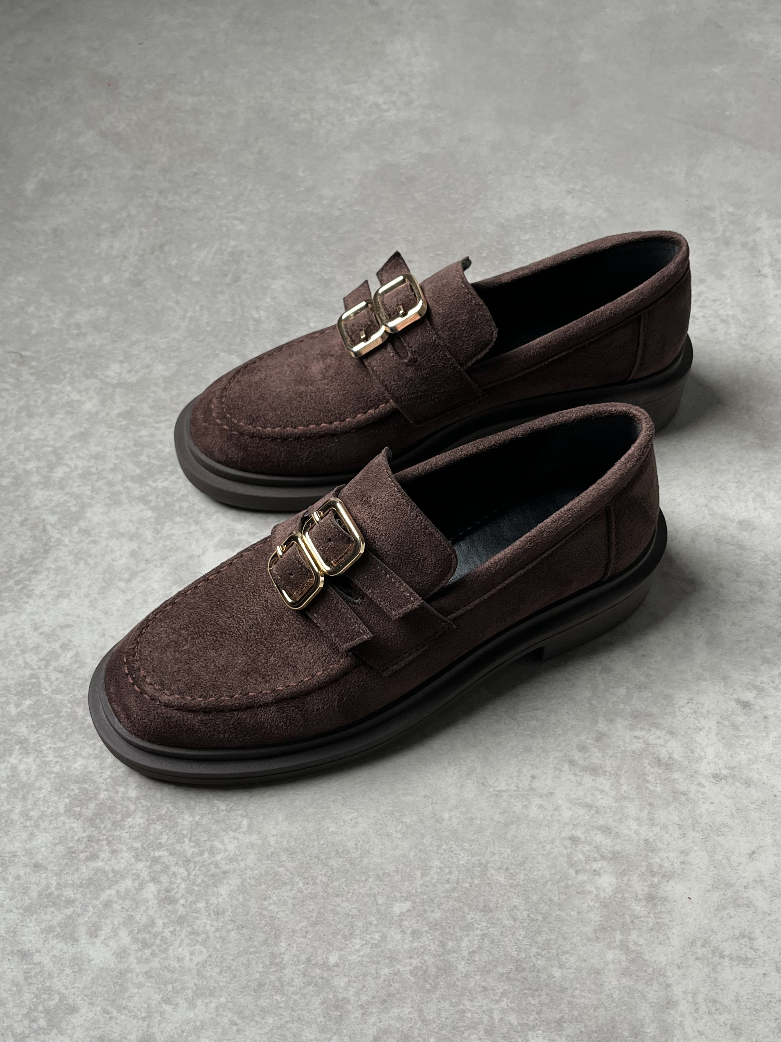 Acı Kahve Süet Tokalı Loafer