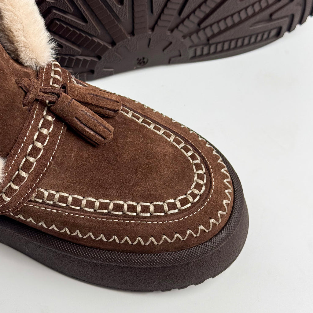 Acı Kahve Kürklü Deri Bot