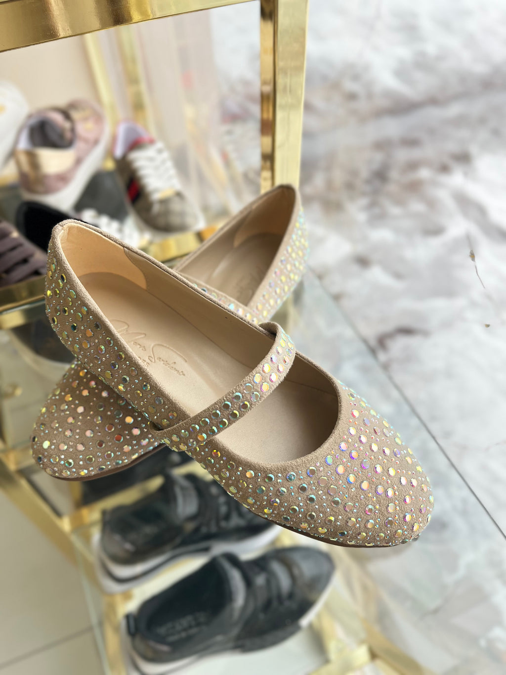 Bej taş detaylı babet