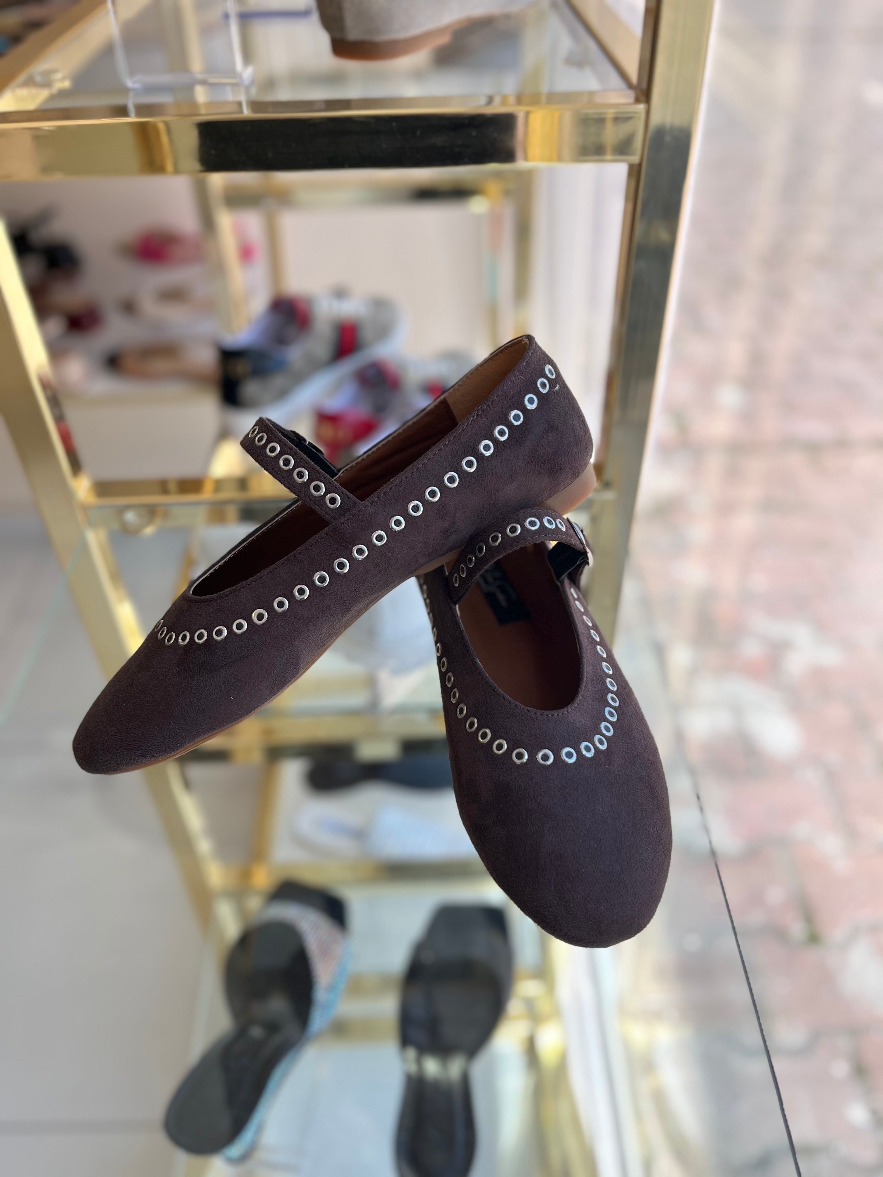 Acı kahve süet drop detay babet