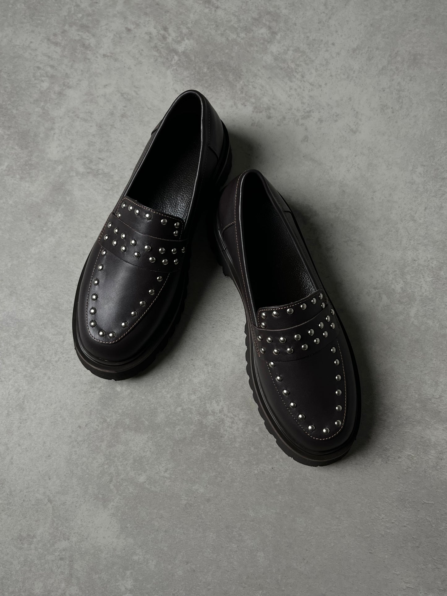 Acı Kahve Deri Loafer – Trok Detaylı