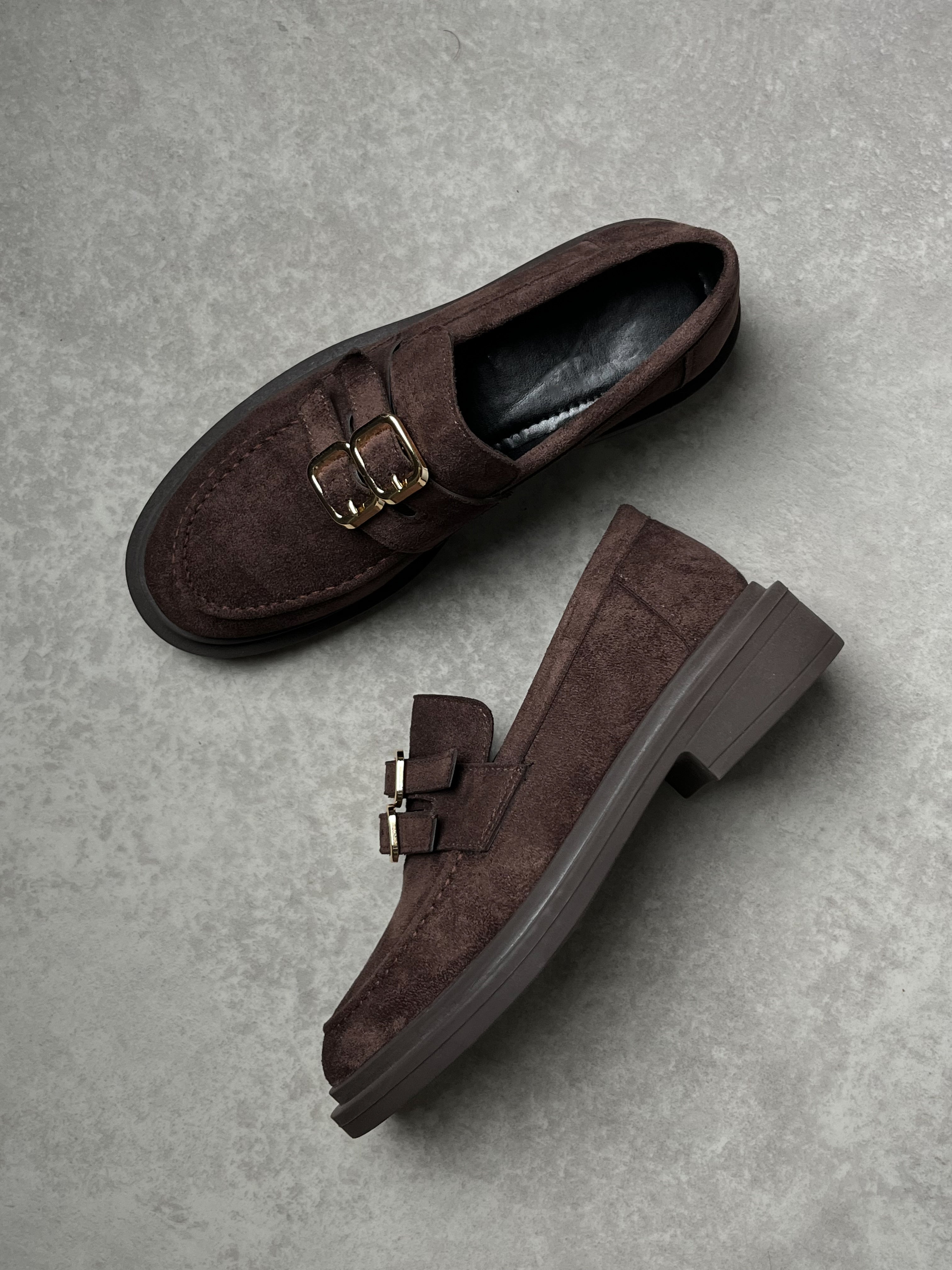 Acı Kahve Süet Tokalı Loafer