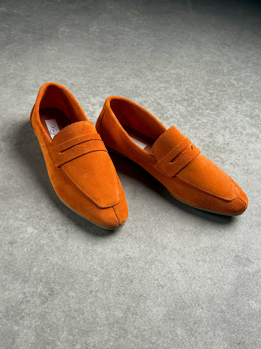 Turuncu Gerçek Süet Loafer