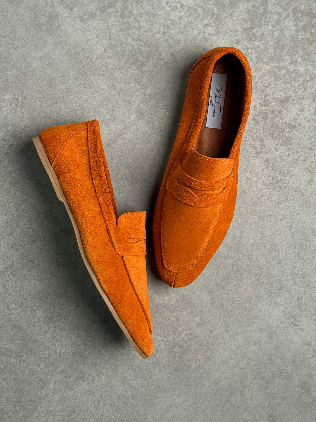 Turuncu Gerçek Süet Loafer