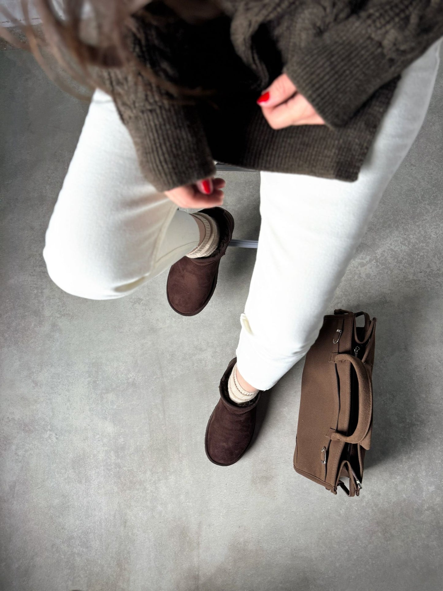 Acı Kahve Süet Peluş Bot