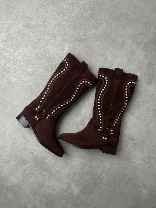 Acı Kahve Süet Trok Detaylı Çizme