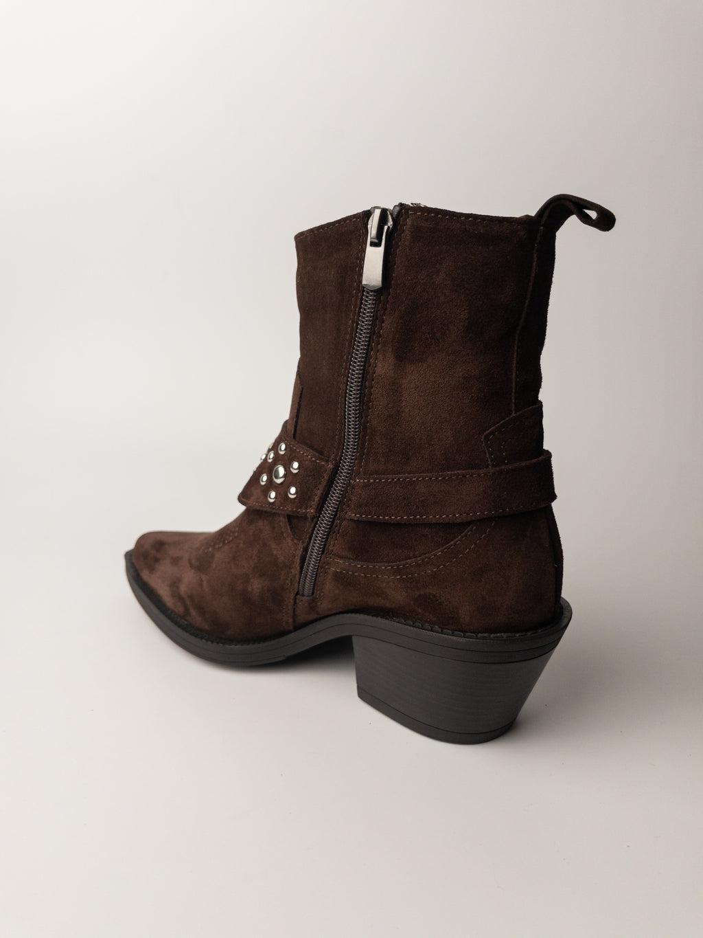 Acı Kahve Kürklü Hakiki Deri Western Bot – Stud Detaylı