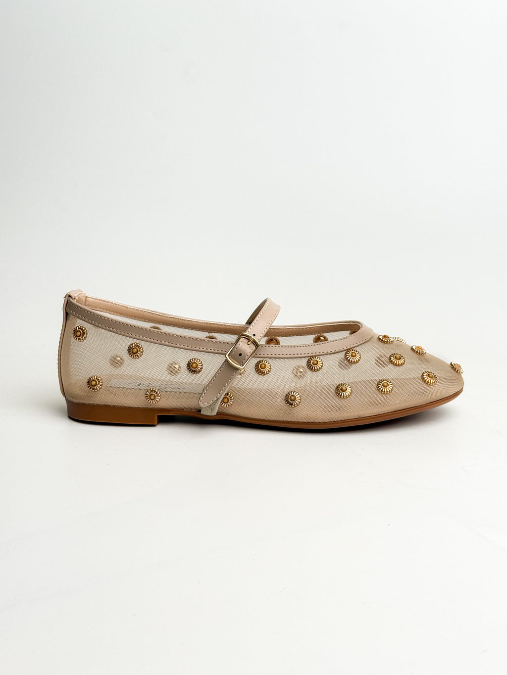Nude File Gold Zımbalı Babet
