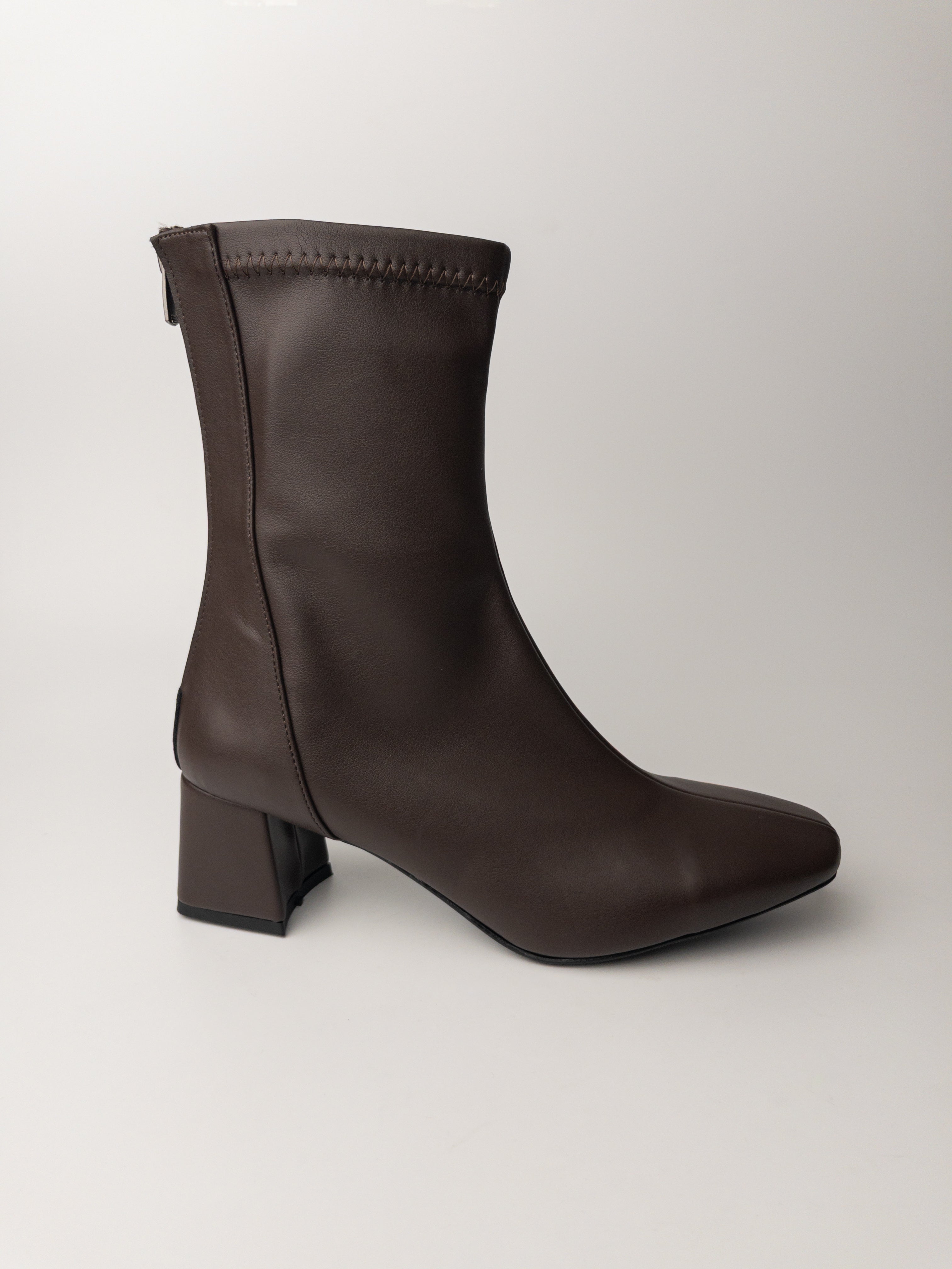 Acı Kahve Streç Bot – 5 cm Rahat Topuk