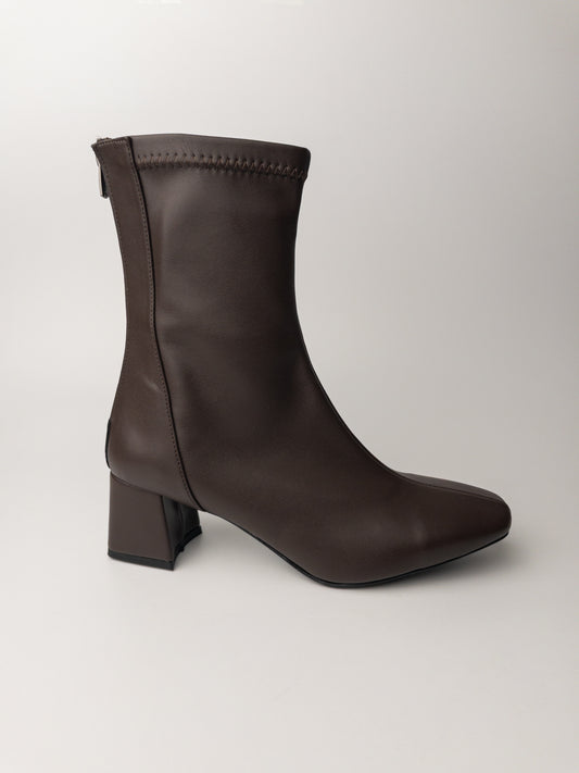 Acı Kahve Streç Bot – 5 cm Rahat Topuk