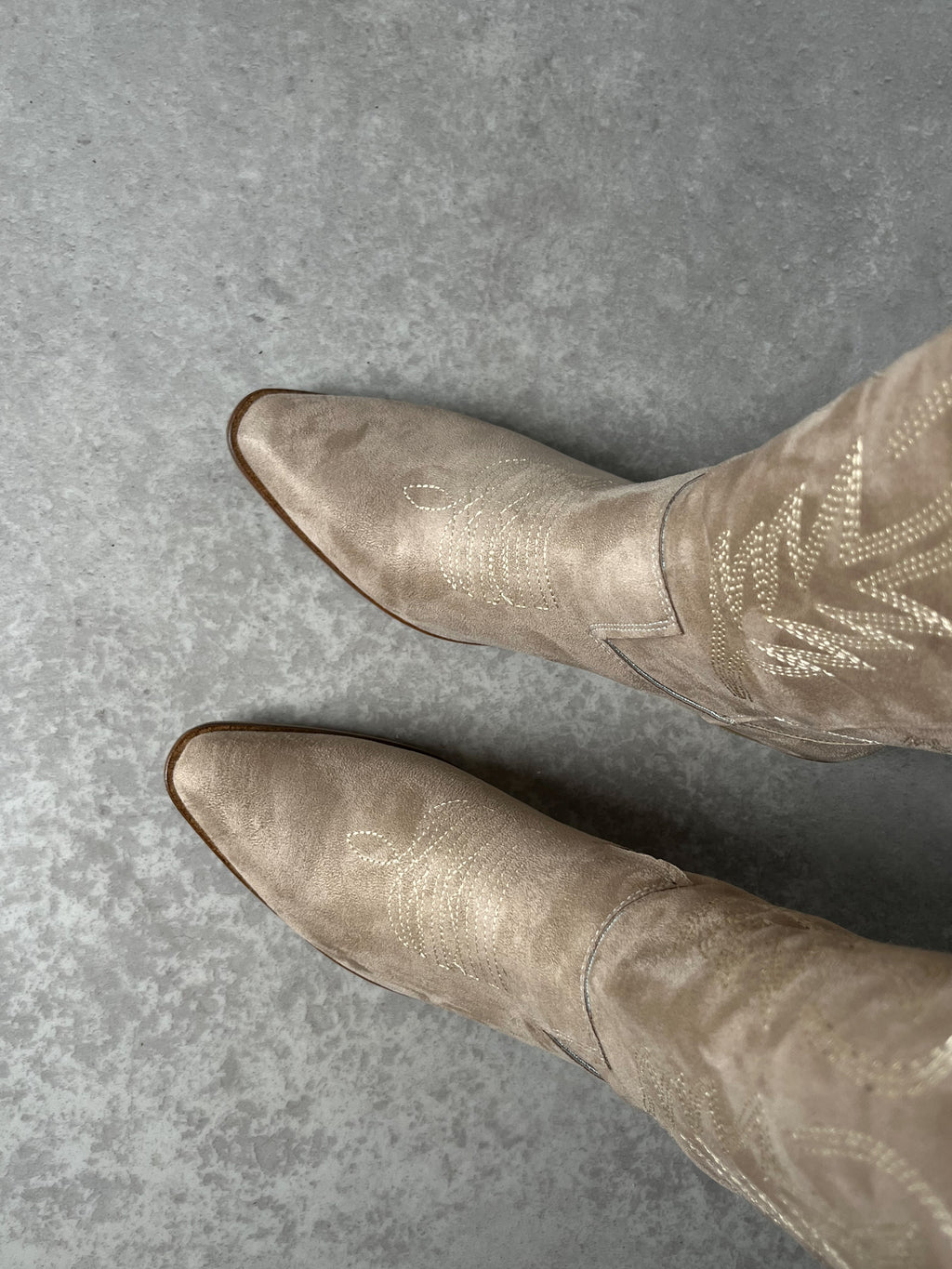 Vizon Süet Western Topuklu Çizme