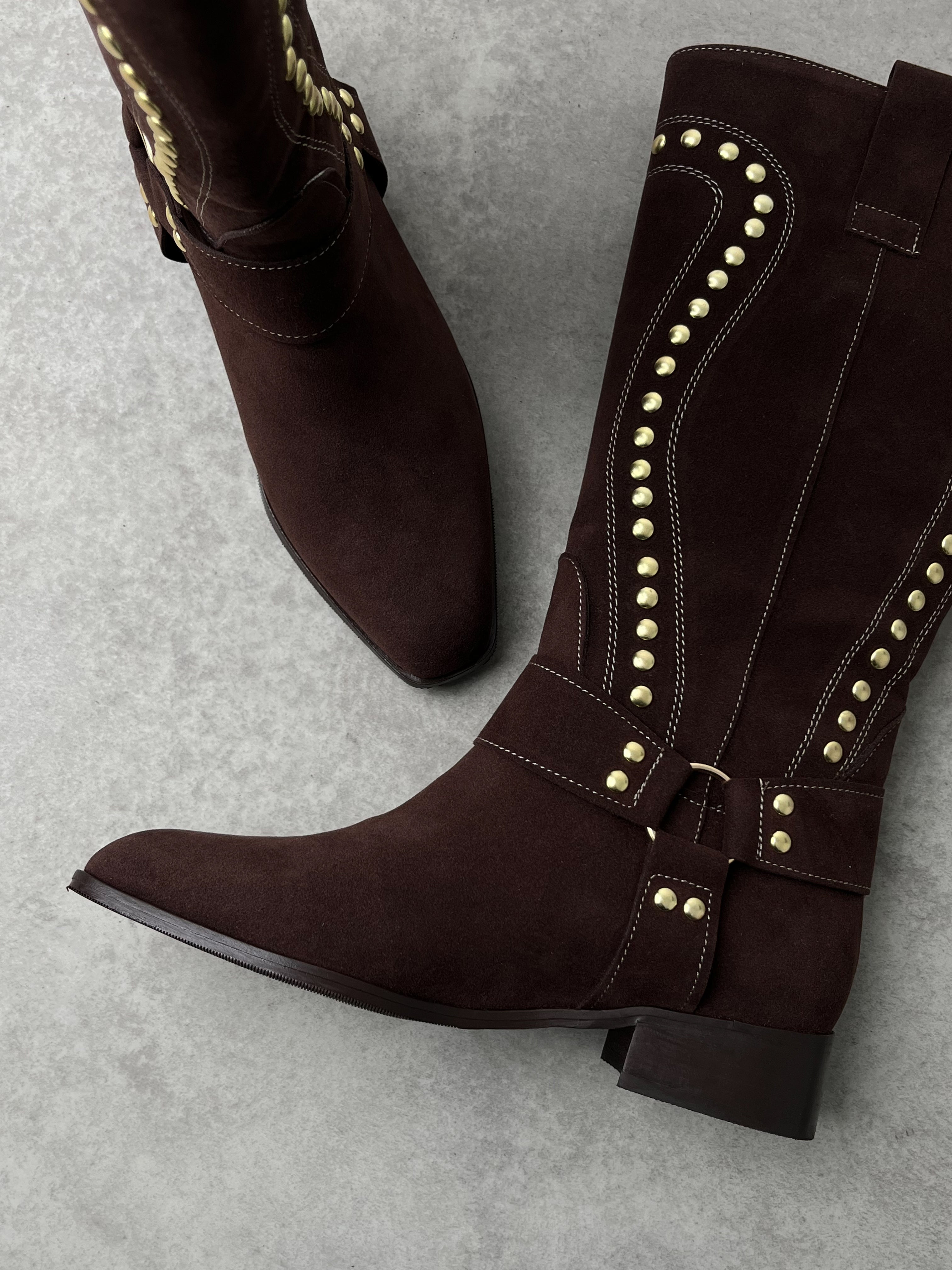 Acı Kahve Süet Trok Detaylı Çizme