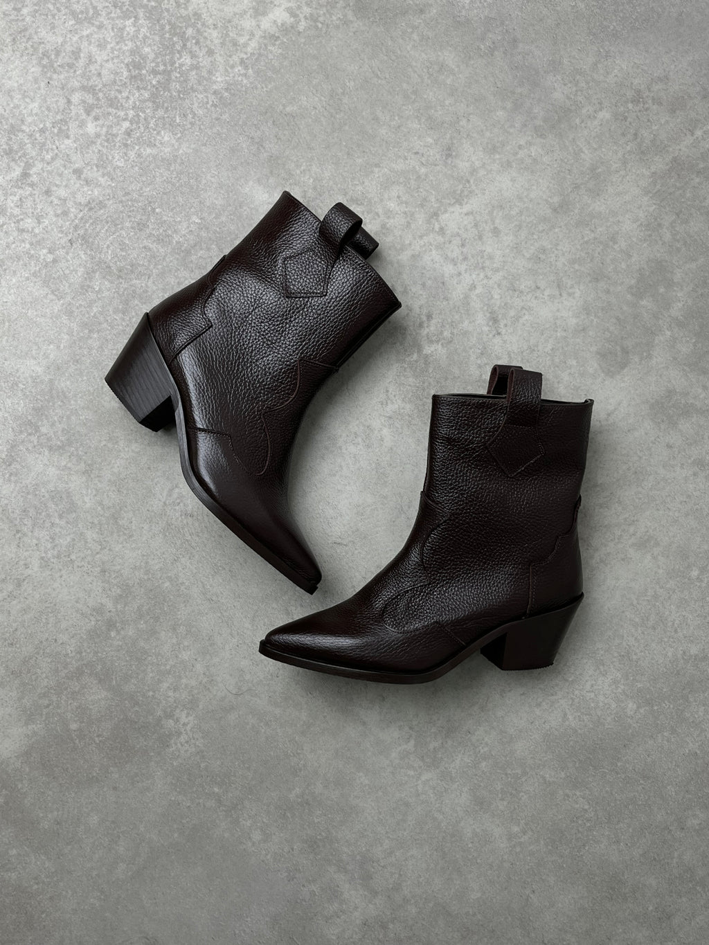 Hakiki Deri Acı Kahve Western Kısa Çizme