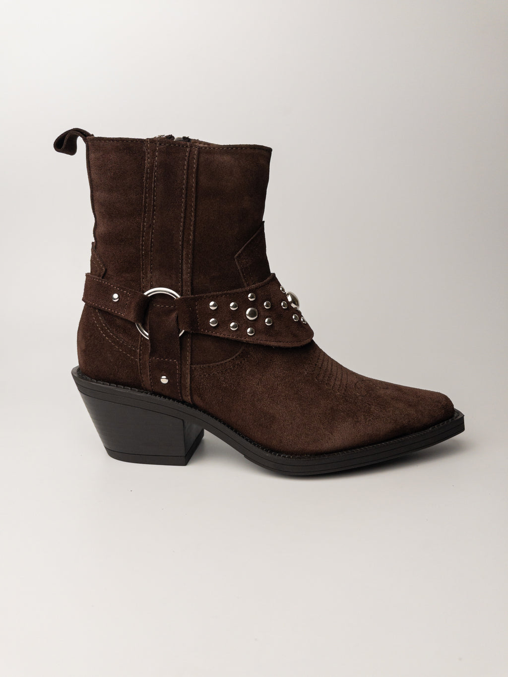 Acı Kahve Kürklü Hakiki Deri Western Bot – Stud Detaylı