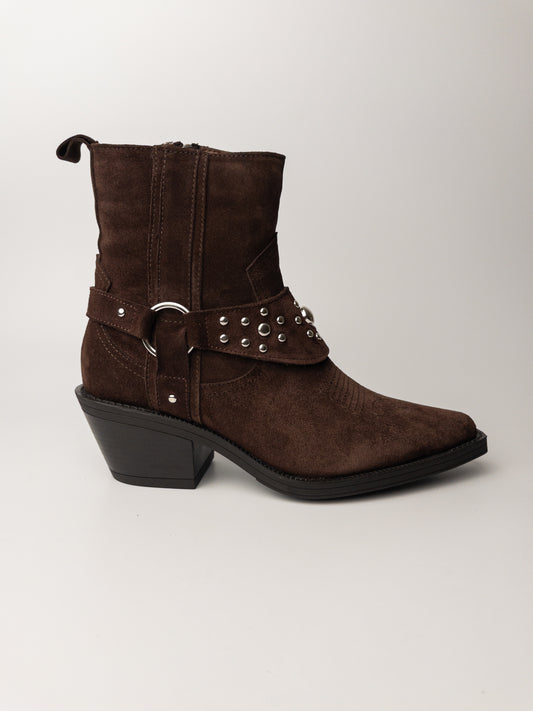 Acı Kahve Kürklü Hakiki Deri Western Bot – Stud Detaylı