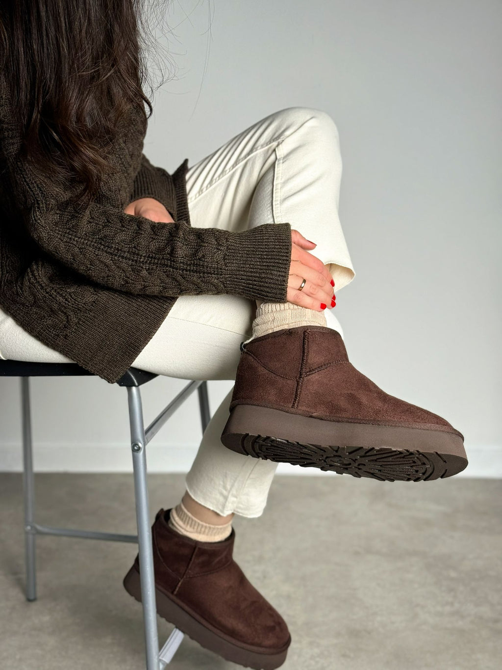 Acı Kahve Süet Peluş Bot