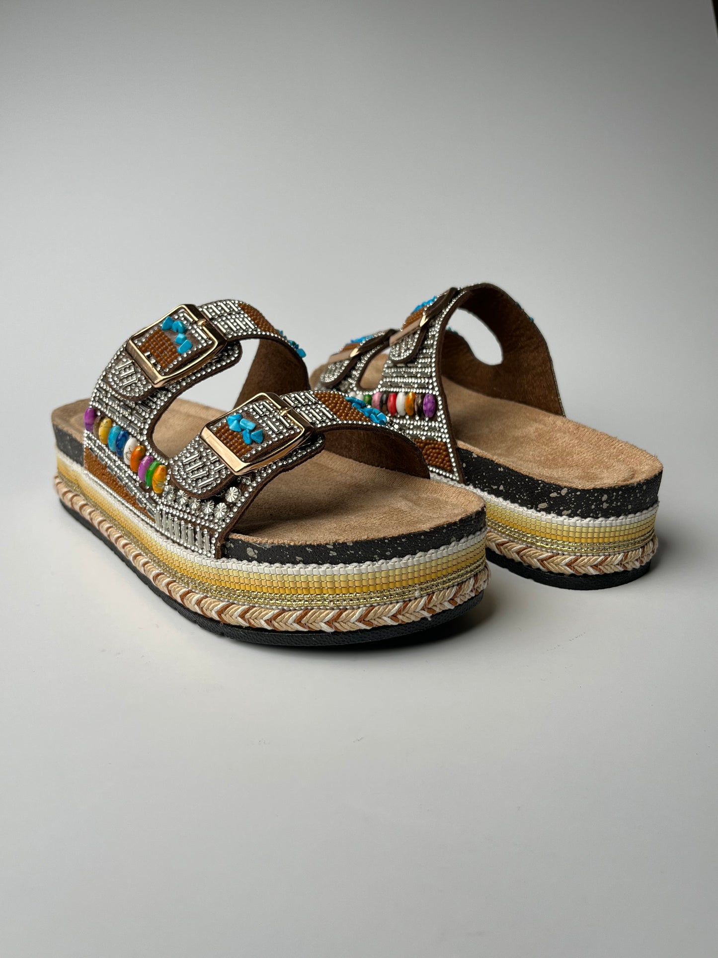 Kahve taş detaylı terlik✨