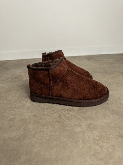 Acı Kahve İnce Taban Peluş Bot