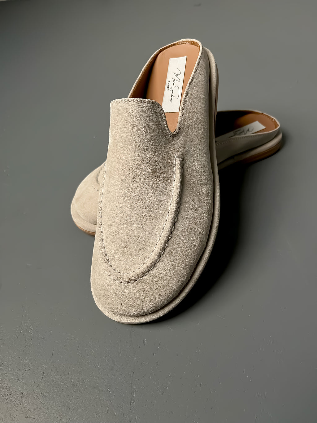 Hakiki Deri Kadın Terlik – Taş Rengi – Klasik Loafer Model