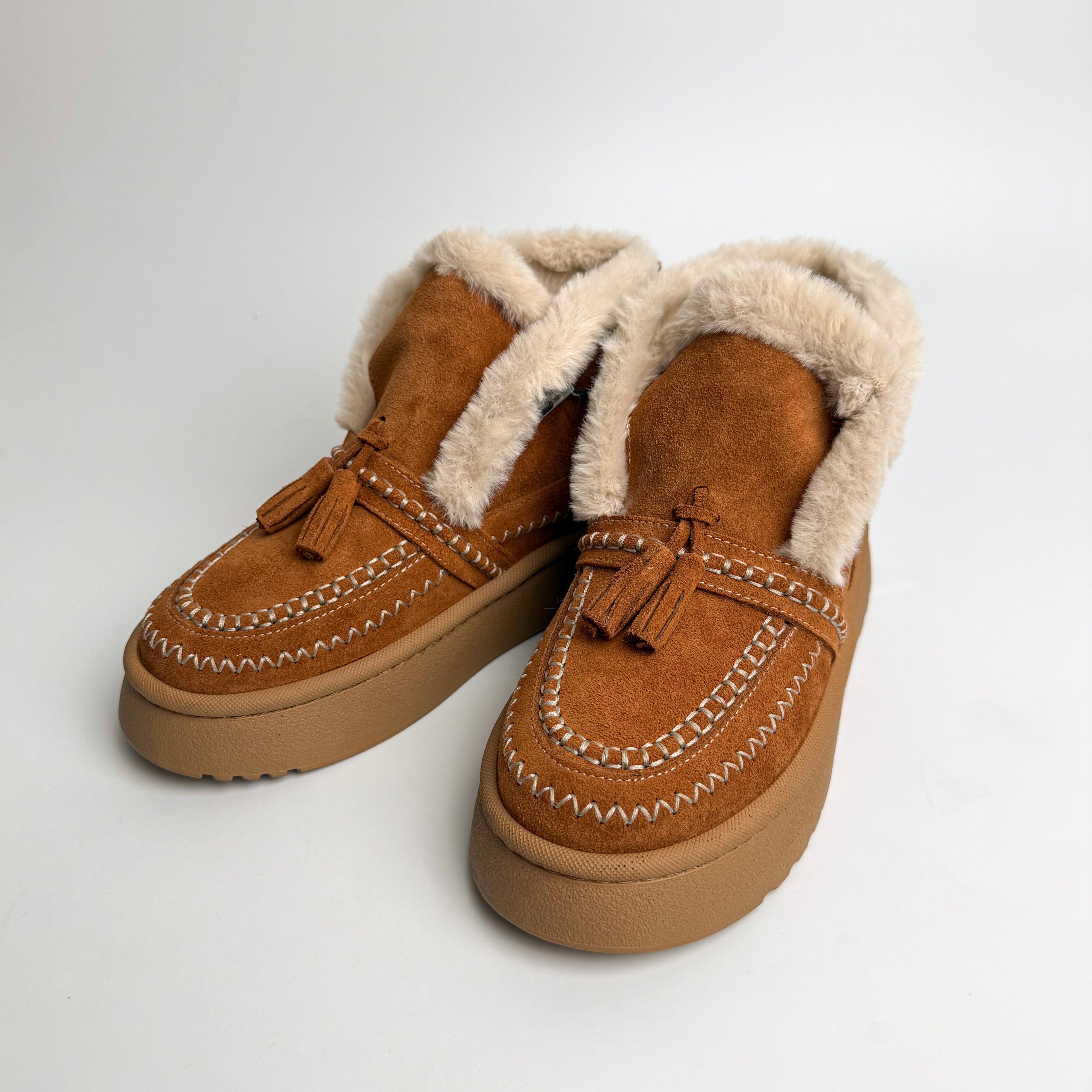 Taba Kürklü Deri Bot