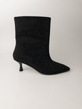 Siyah Taş Detaylı İnce Topuklu Kadın Bot – 6 cm Topuk, Geniş Konç XL