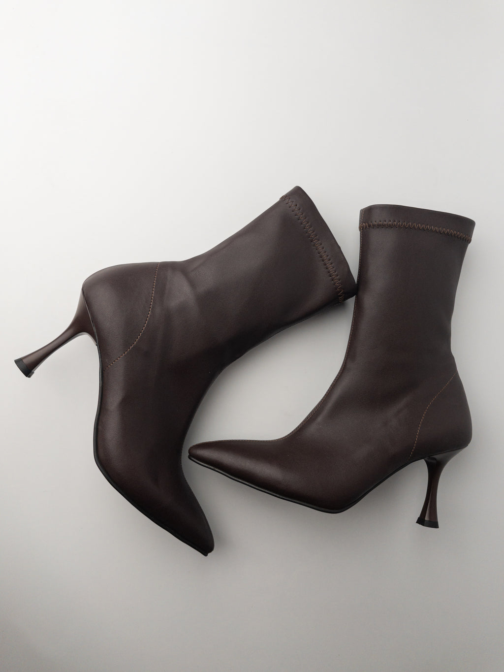 Acı Kahve İnce Topuk Streç Bot – 8 cm Topuk