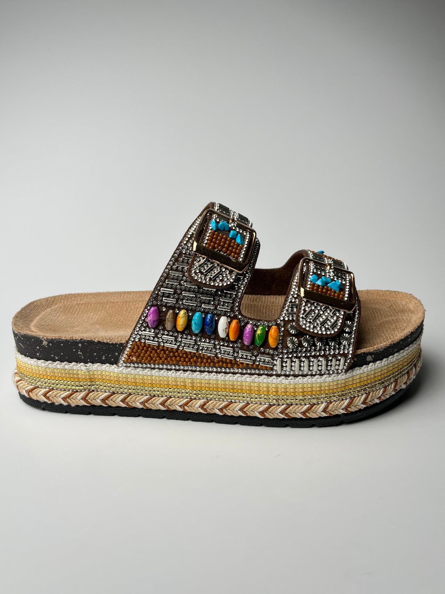 Kahve taş detaylı terlik✨