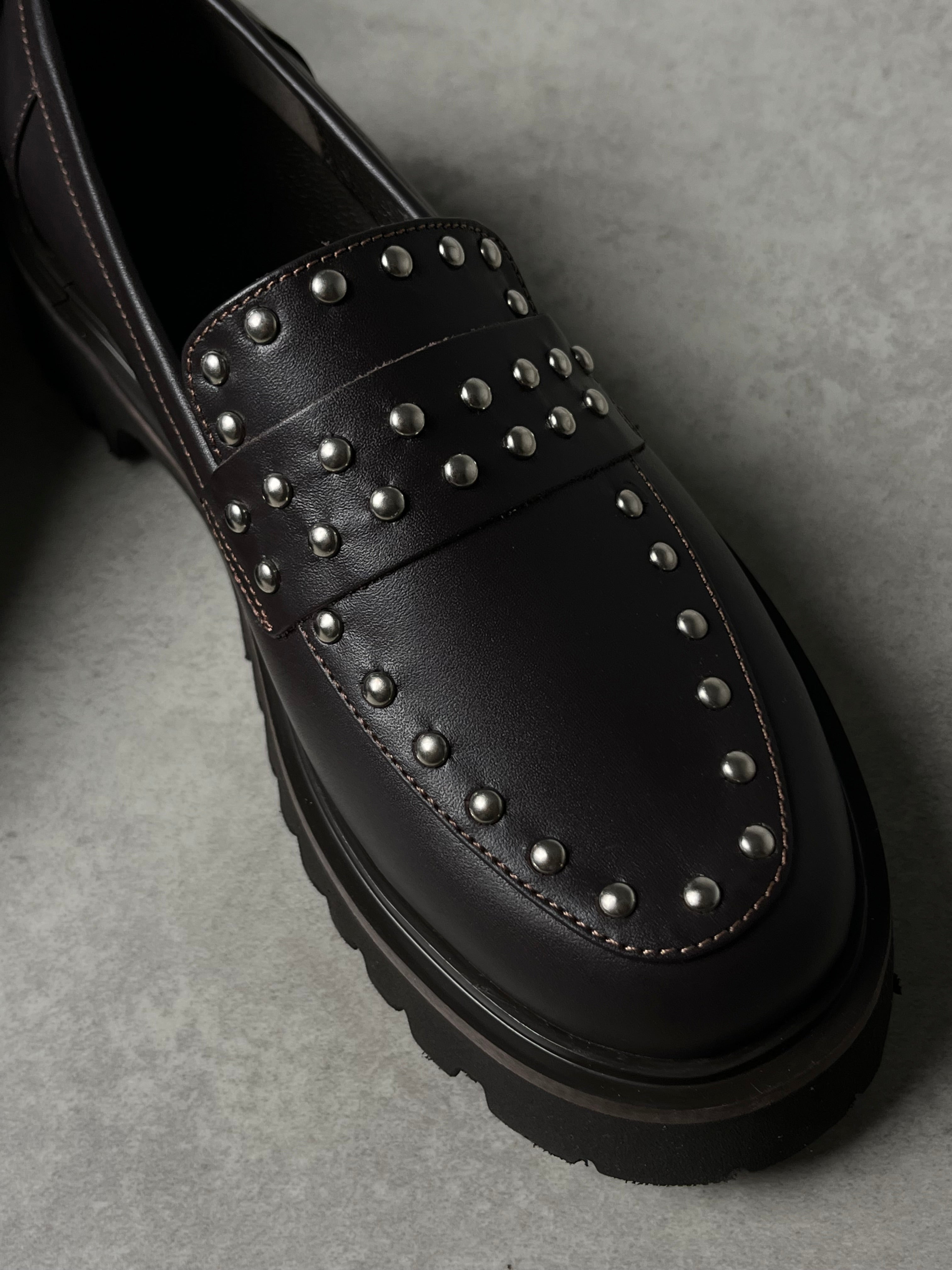 Acı Kahve Deri Loafer – Trok Detaylı