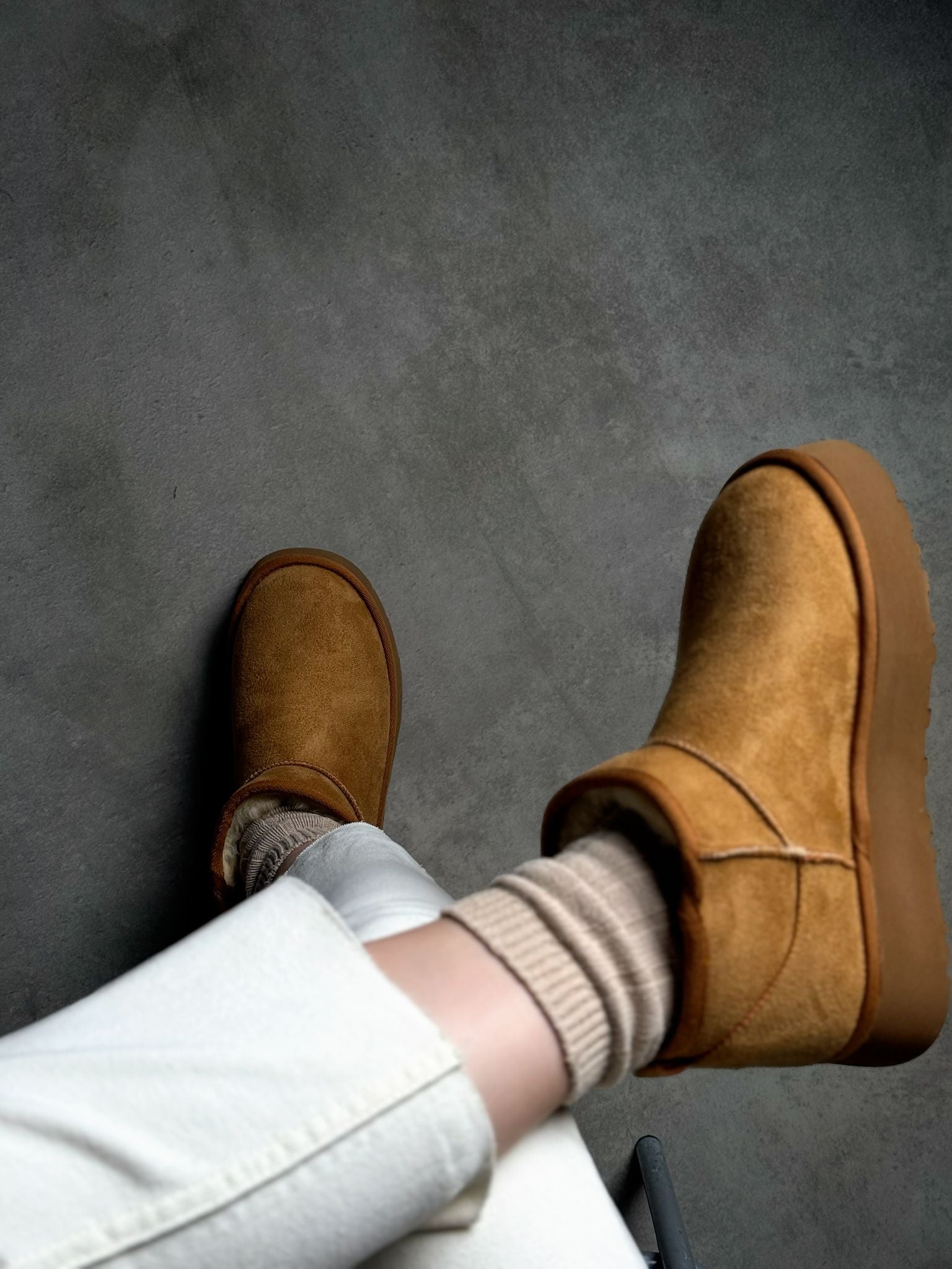 Taba Süet Kürklü Kısa Bot