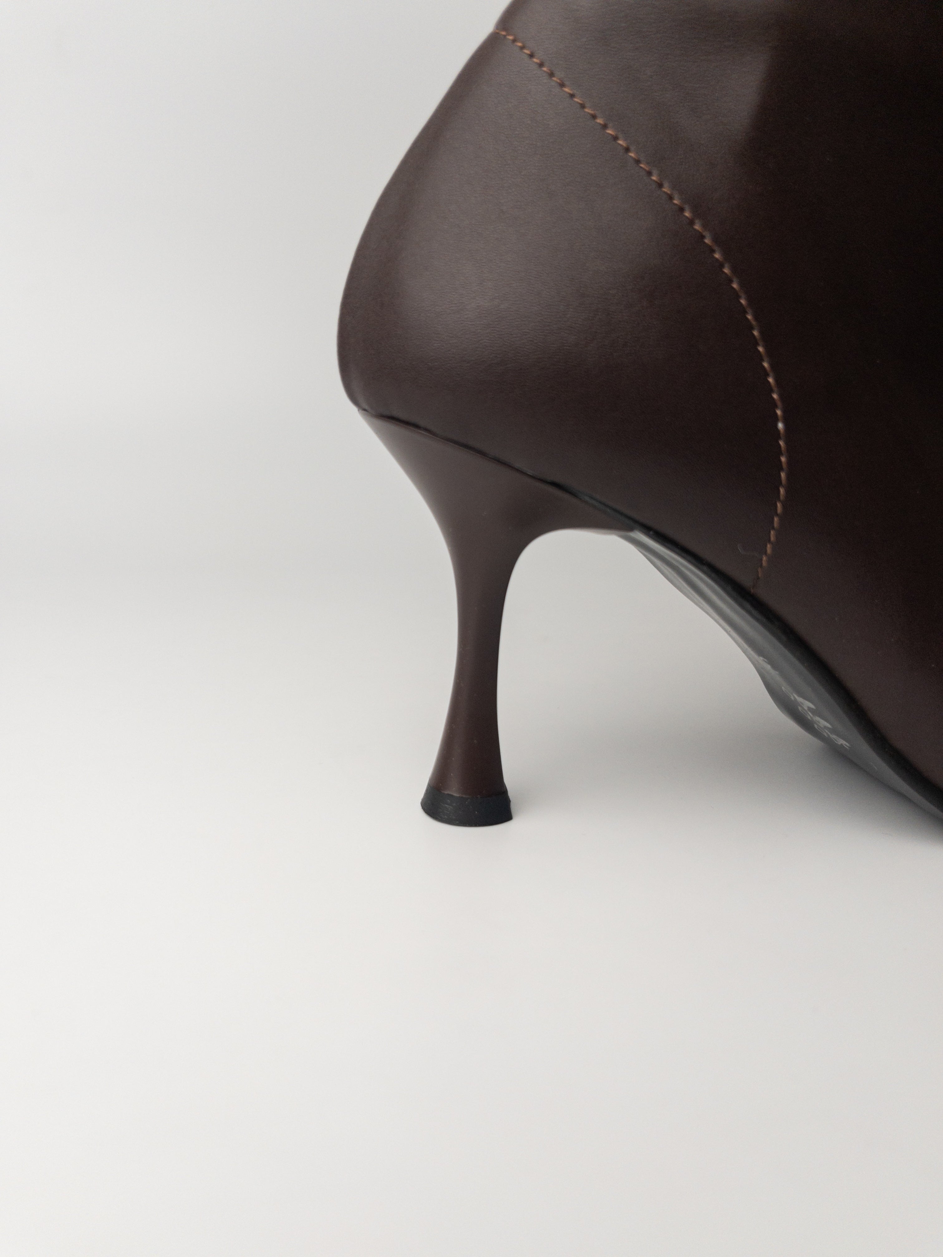 Acı Kahve İnce Topuk Streç Bot – 8 cm Topuk