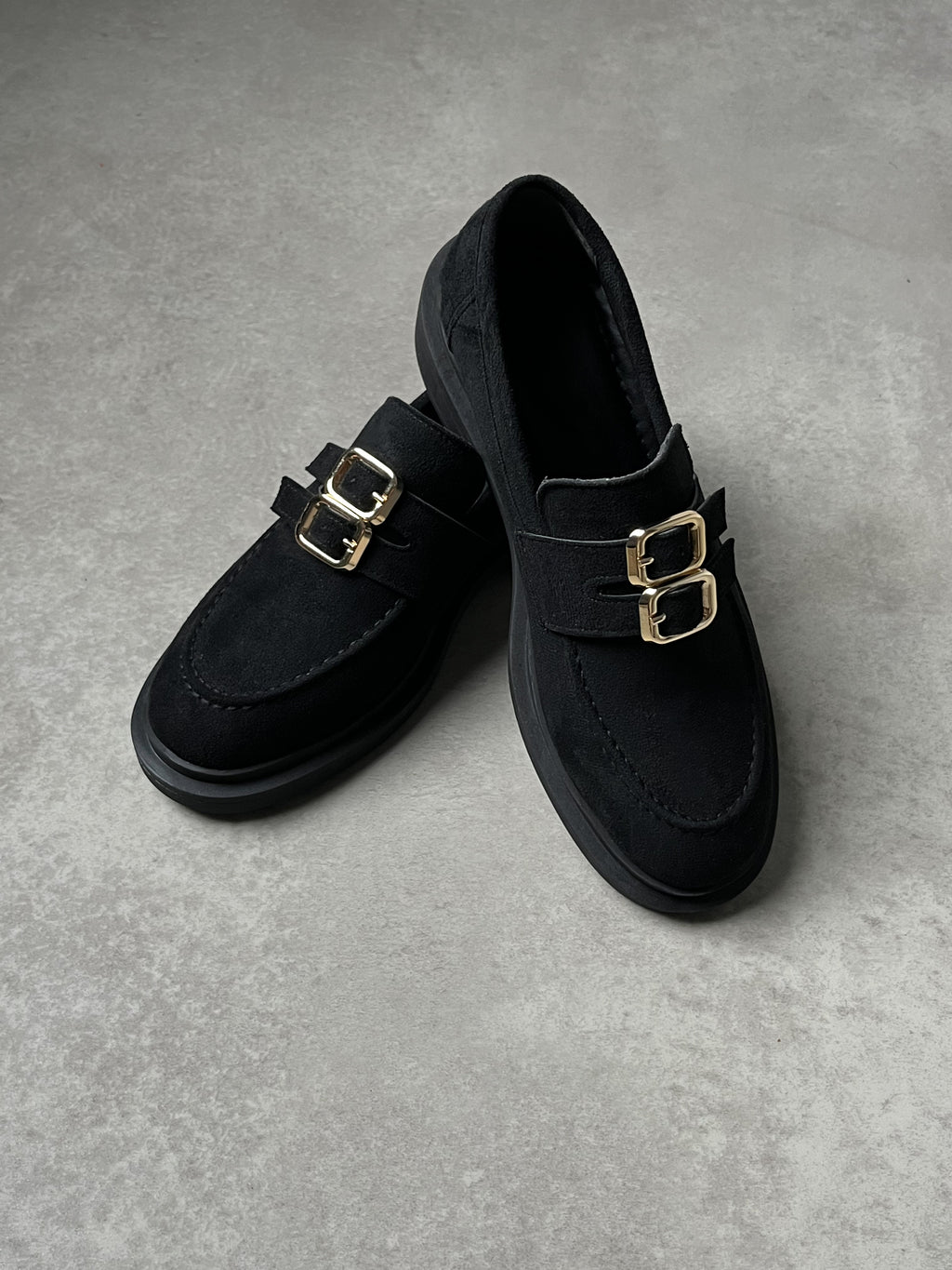 Siyah Süet Tokalı Loafer