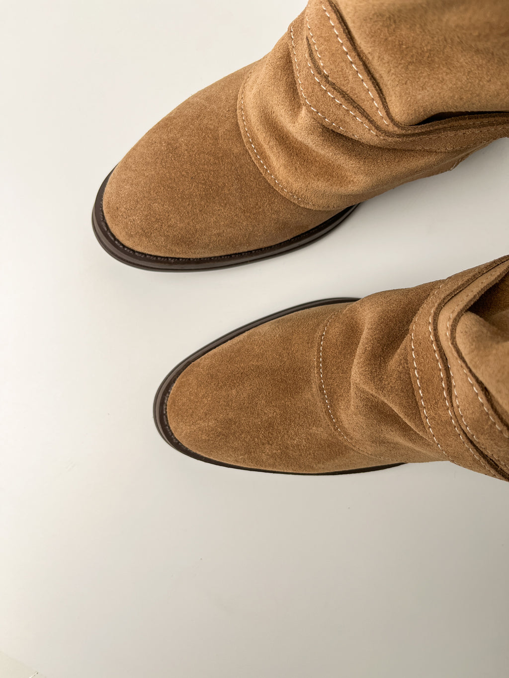 Camel Süet Tokalı Hakiki Deri Mini Bot – 7 cm Topuk