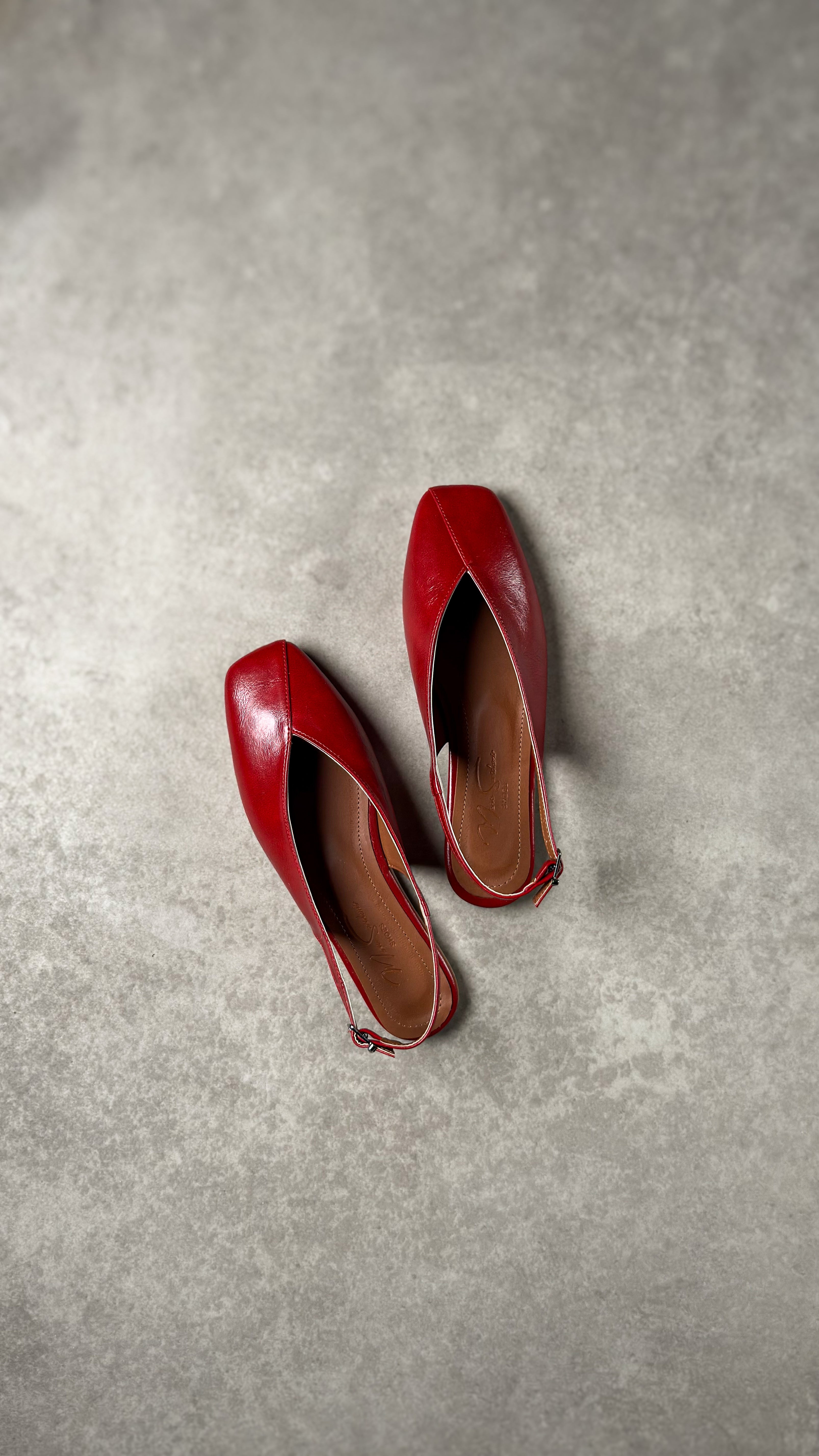 Kırmızı Slingback Babet
