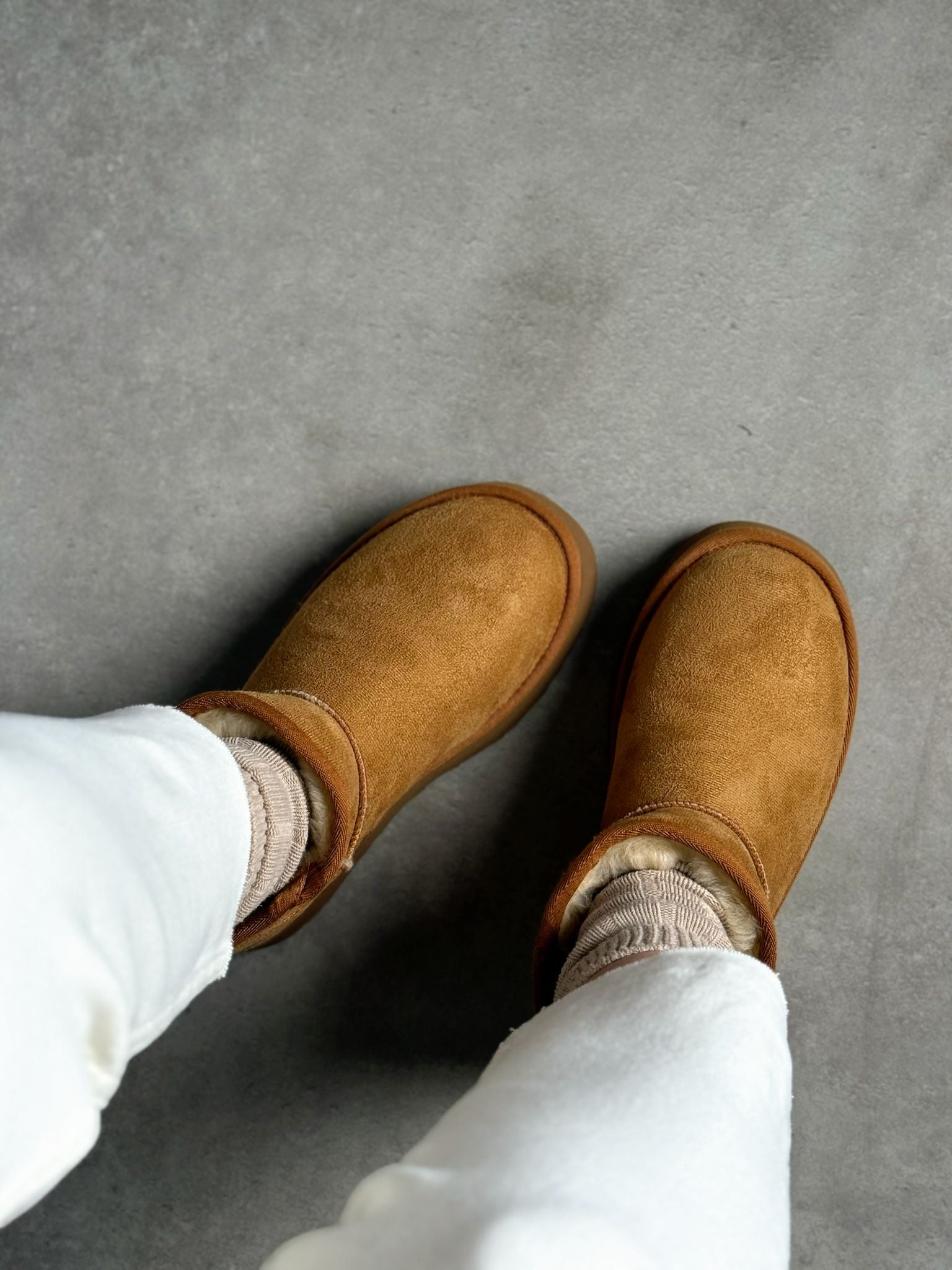 Taba Süet Kürklü Kısa Bot