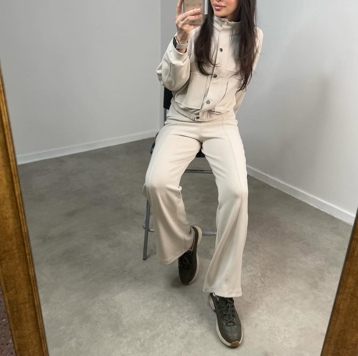 Haki Kalın Tabanlı Sneaker