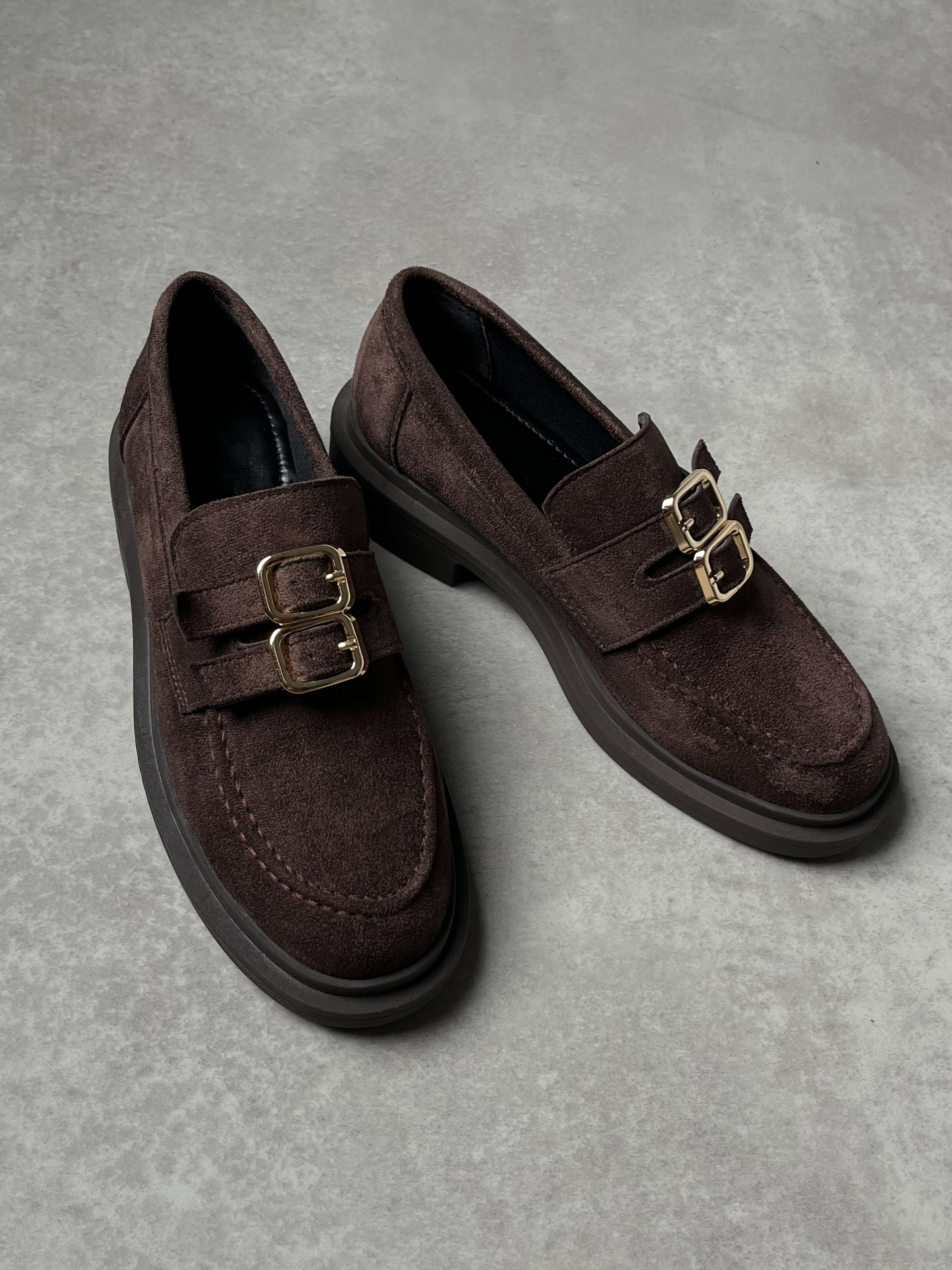 Acı Kahve Süet Tokalı Loafer