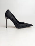 Siyah Özel Dokulu Stiletto – 10 cm Topuk