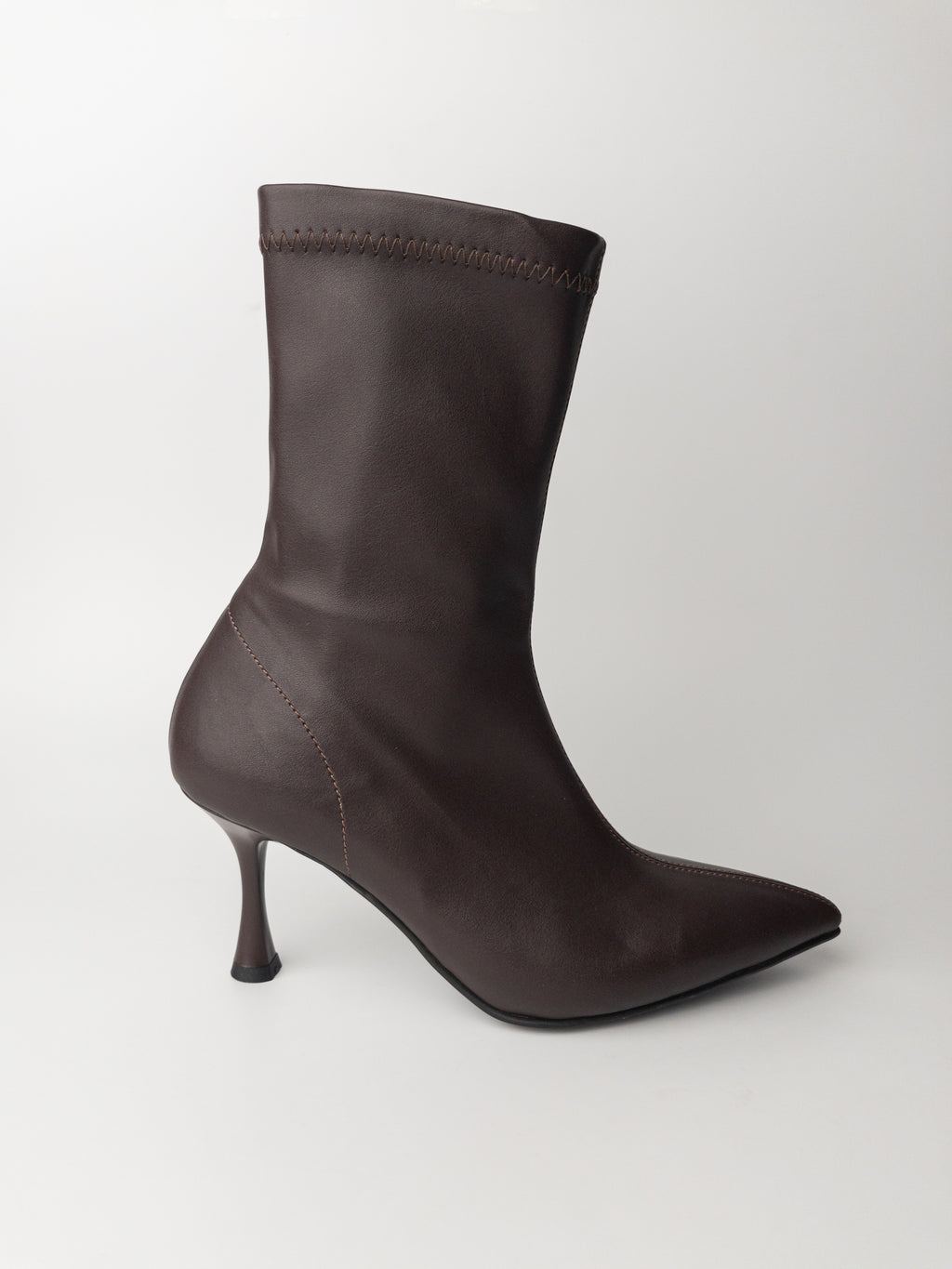 Acı Kahve İnce Topuk Streç Bot – 8 cm Topuk