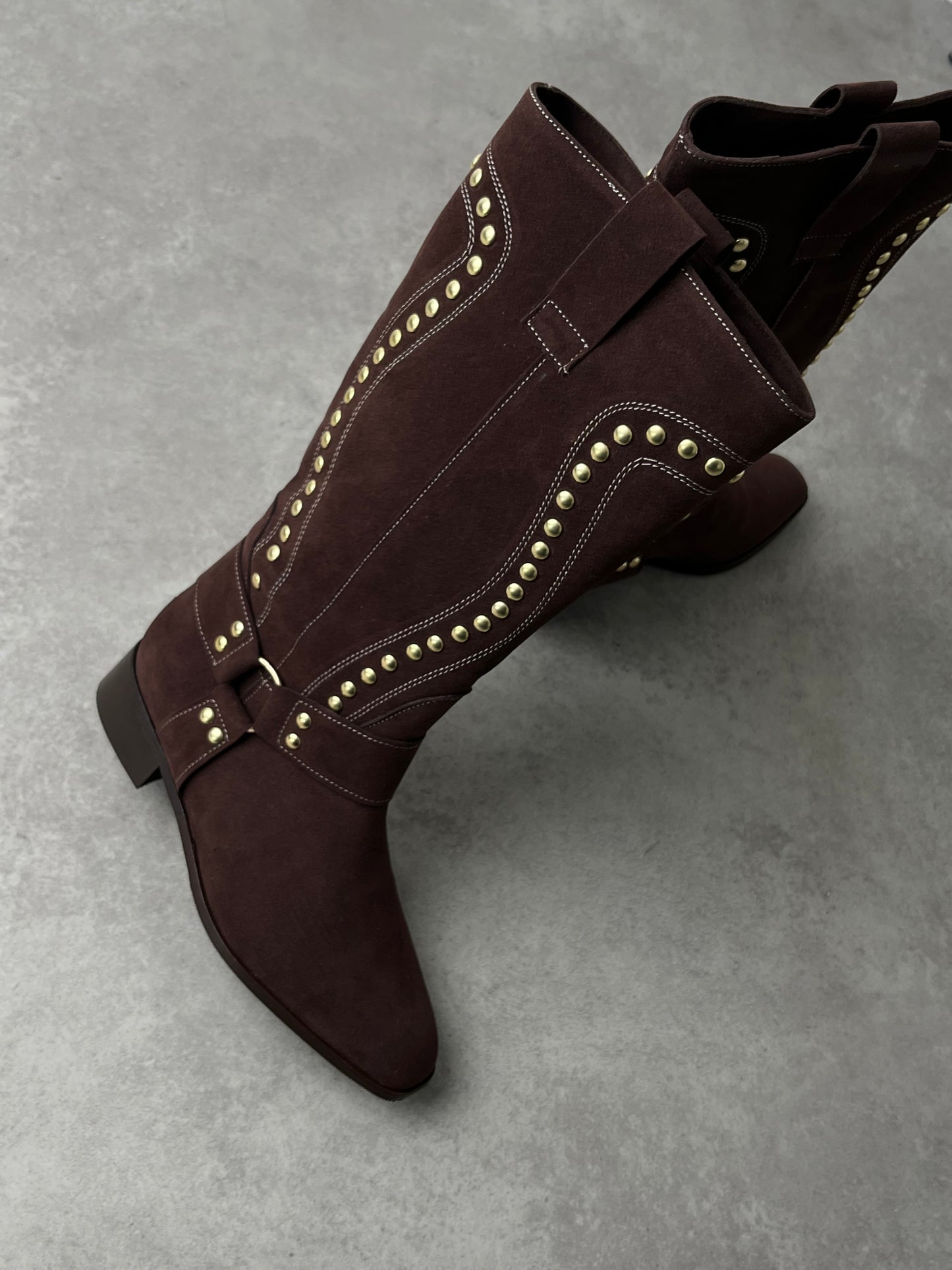 Acı Kahve Süet Trok Detaylı Çizme