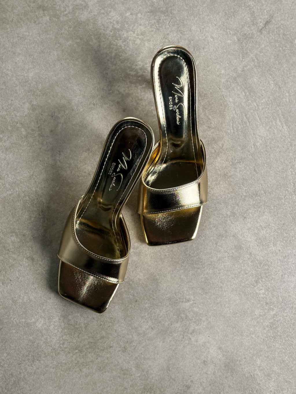 Gold Metalik Terlik – 8 cm Topuklu