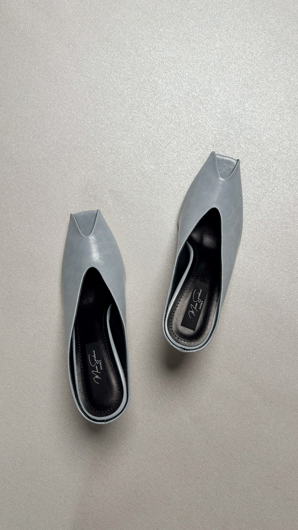 Buz Mavi Peep Toe İnce Topuklu Terlik