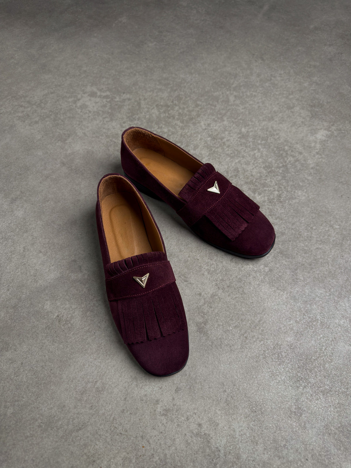 Bordo püsküllü loafer 1