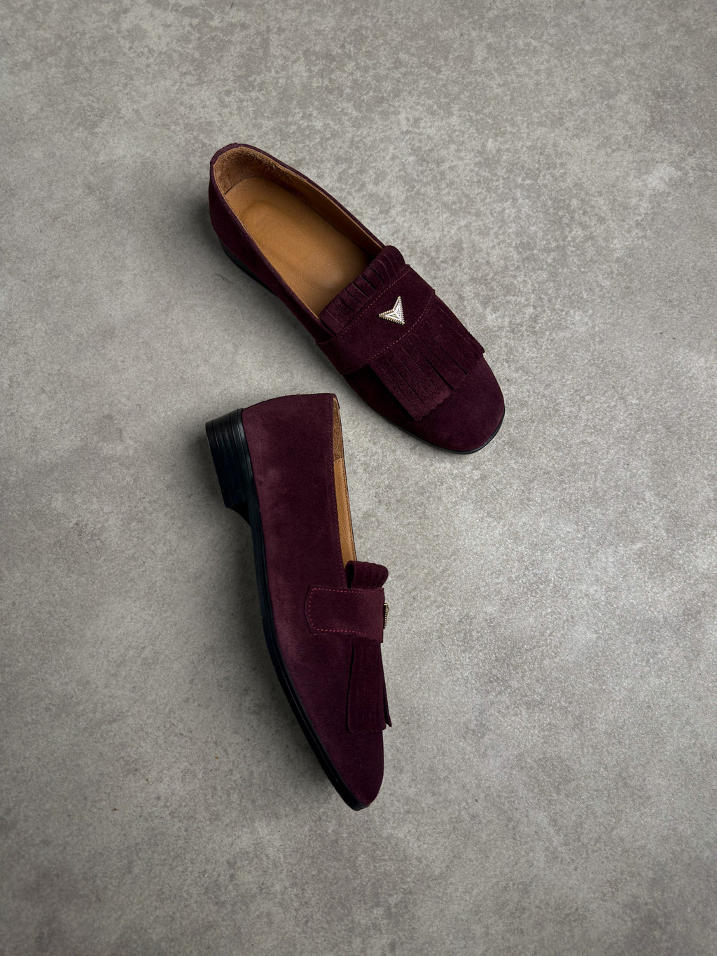 Bordo püsküllü loafer 2