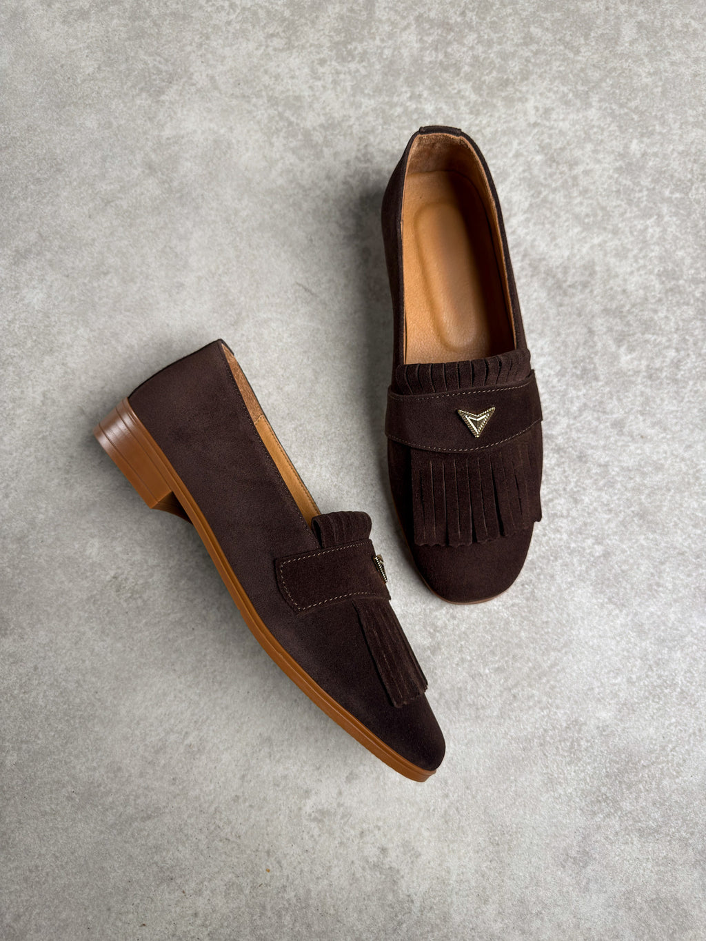 Koyu kahve püsküllü loafer 2