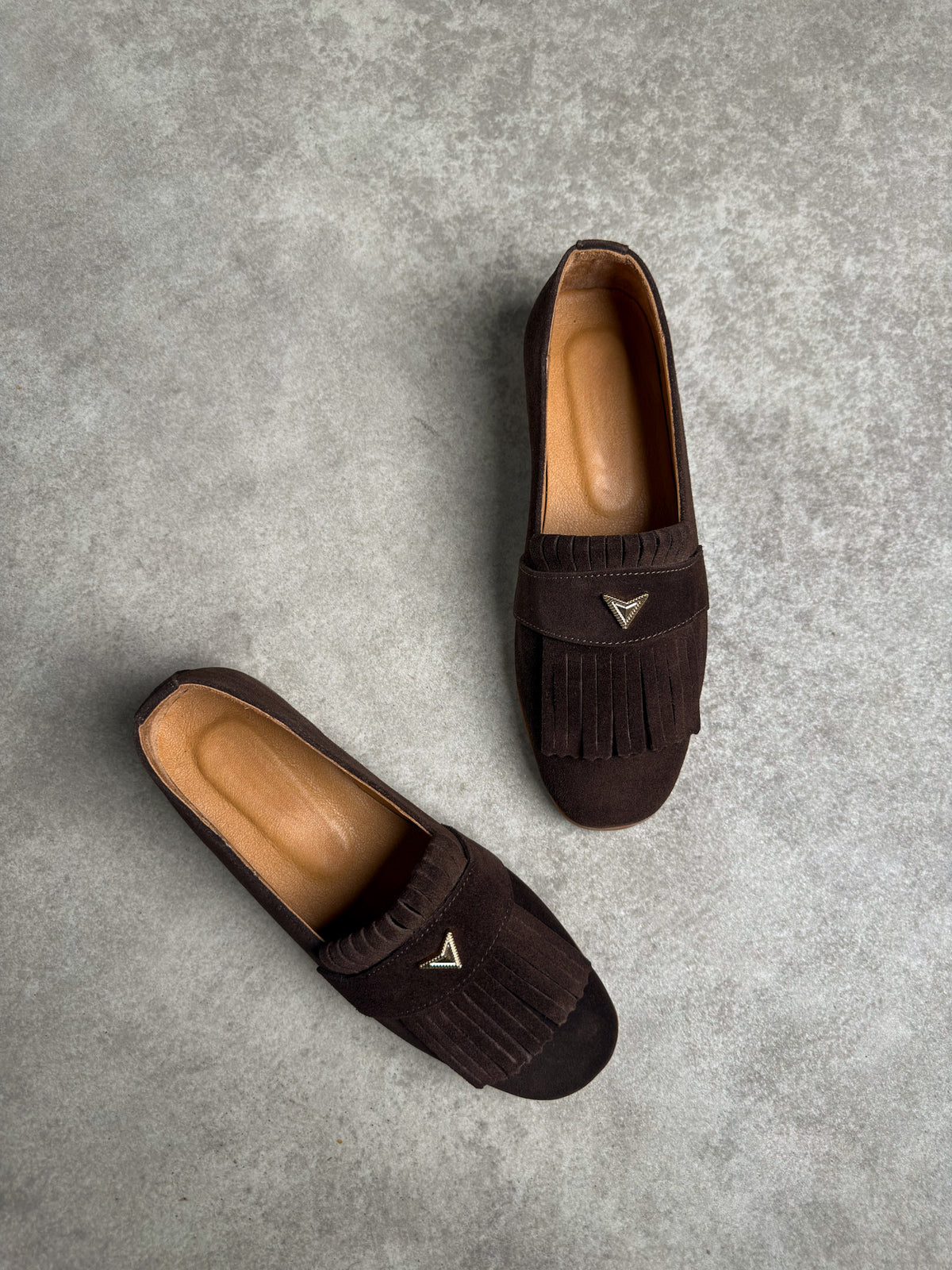 Koyu kahve püsküllü loafer 4