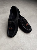 Siyah gerçek süet loafer 1