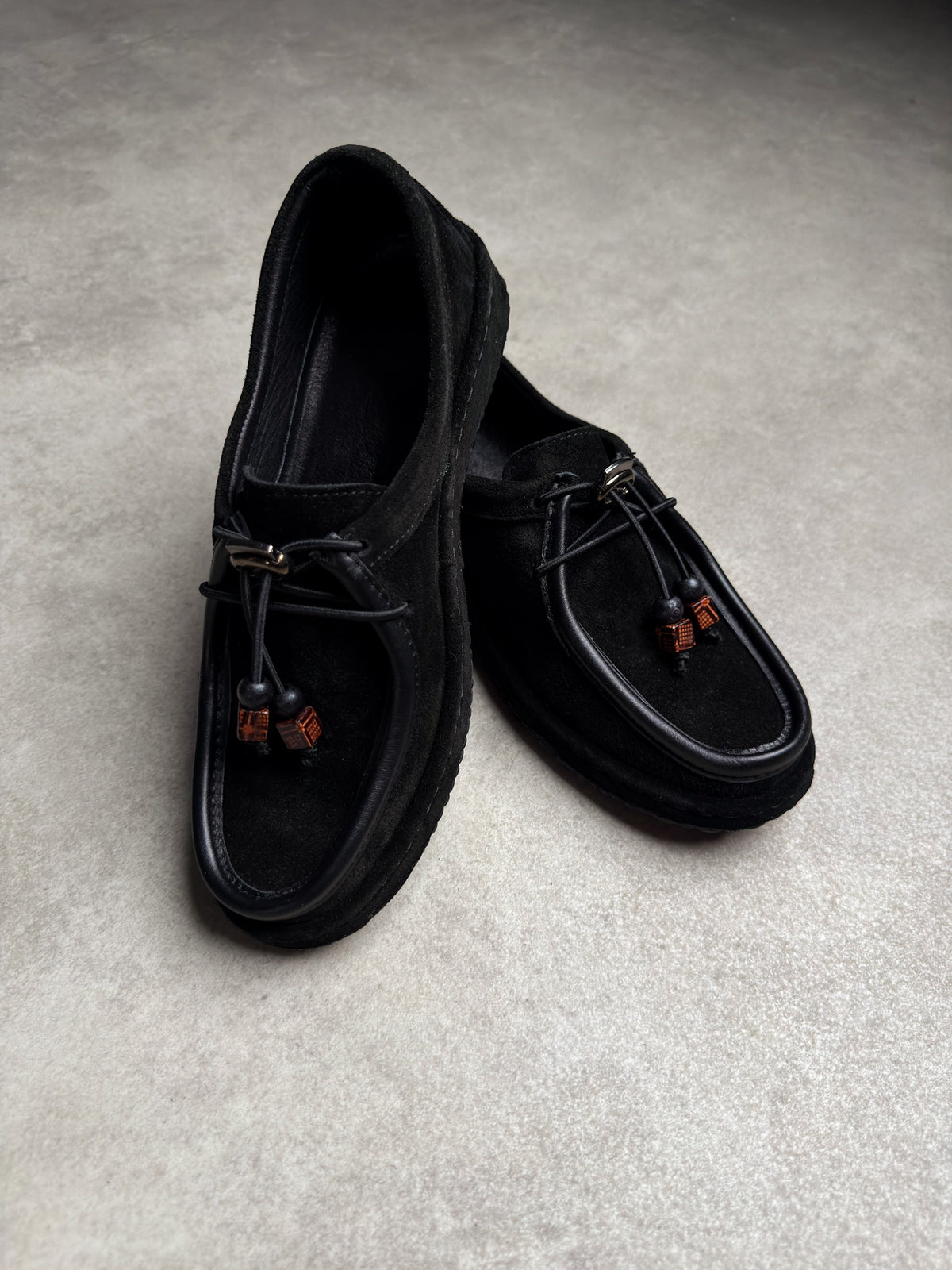 Siyah gerçek süet loafer 1