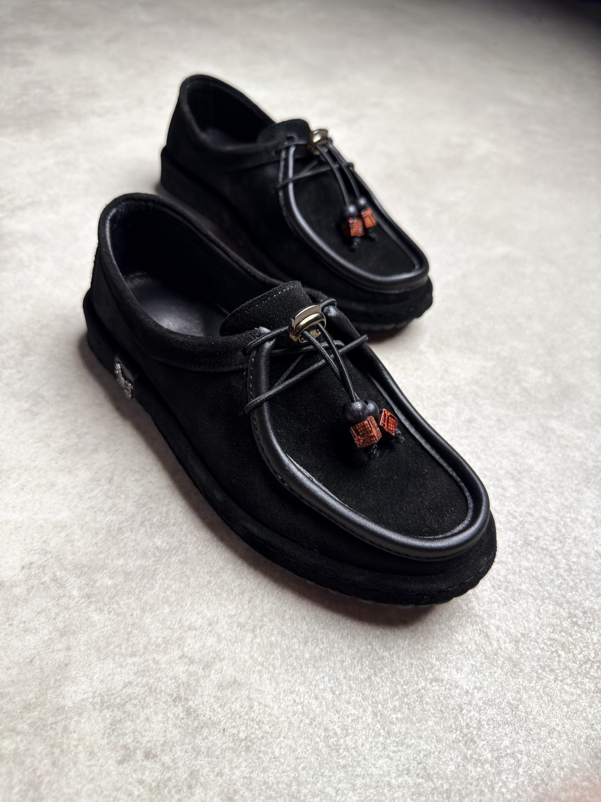Siyah gerçek süet loafer 2